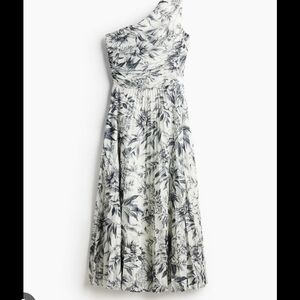 H&M One Shoulder Dress - Black and White Floral